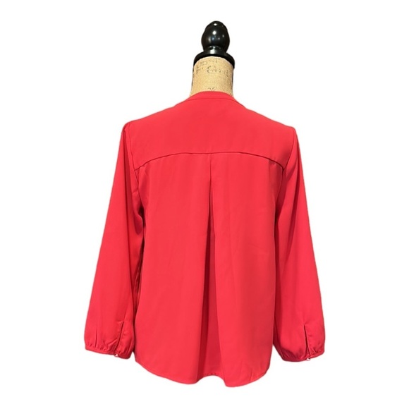 J. Crew Women Blouse Open V-neck Top Crepe Pink Size Small - Picture 9 of 12